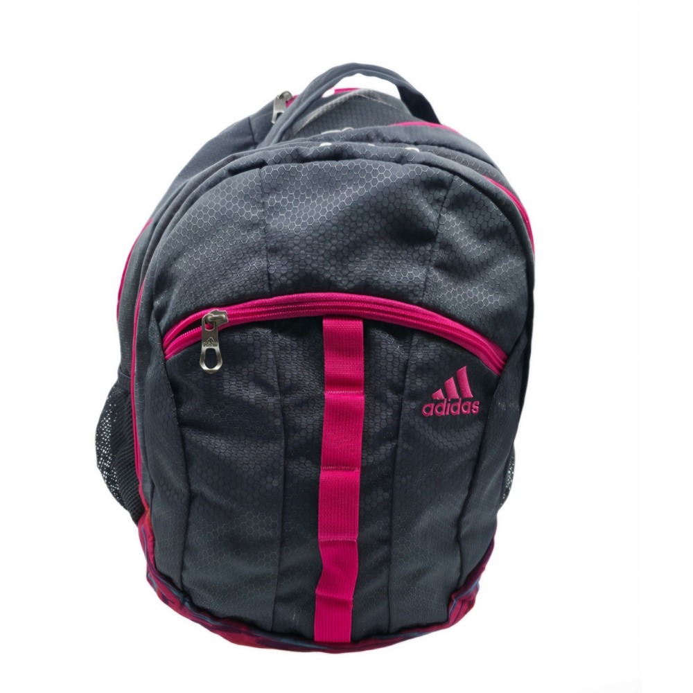 Adidas Backpack‎ Unisex Large Grey Pink Honeycomb Sporty School Travel Bag Gym